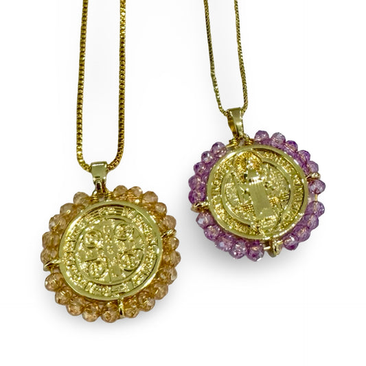St. Benedict Necklace with Beaded Border