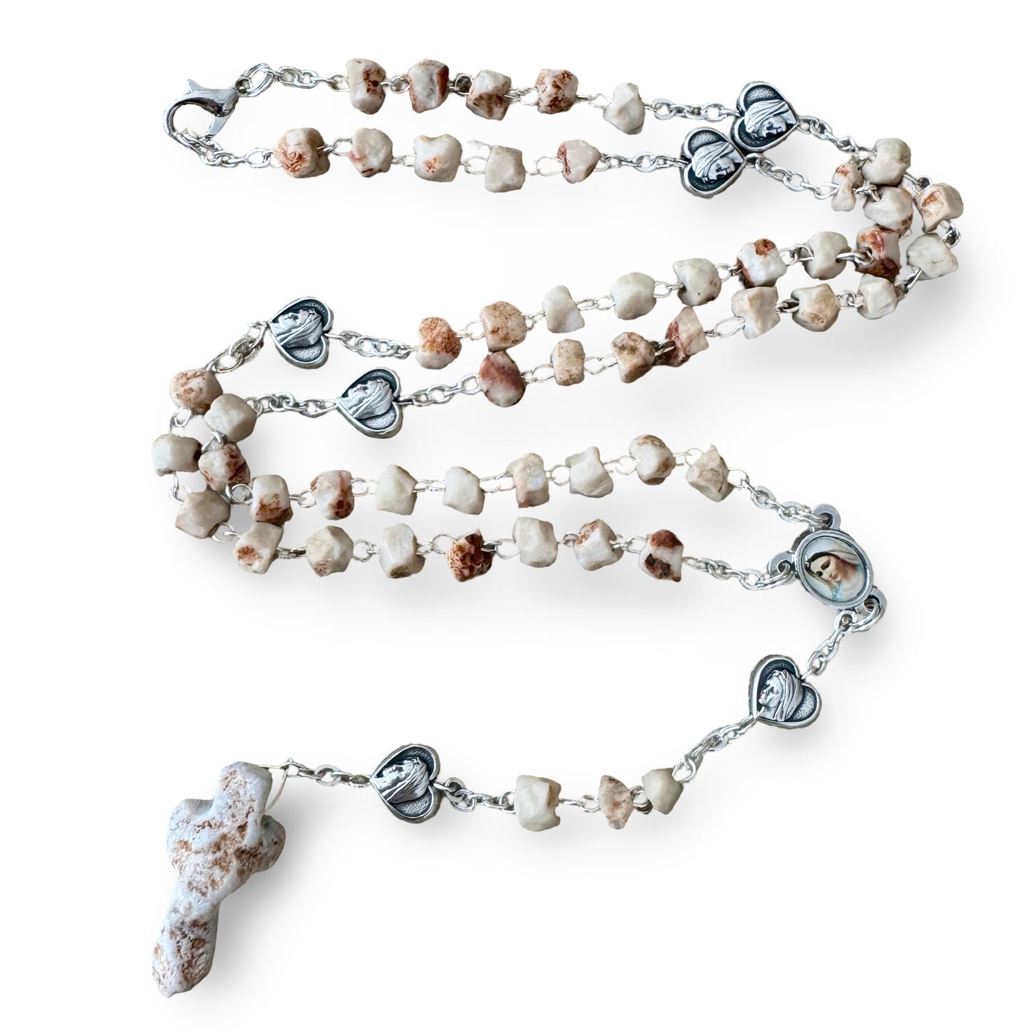 Heart-Shaped Apparition Hill Stone Rosary from Medjugorje