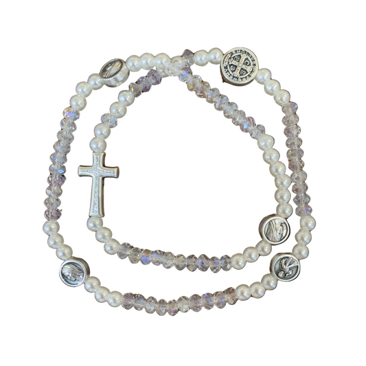 Beaded Wrap-Around Rosary Bracelet of Assorted Colors