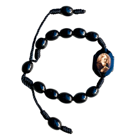 Adjustable Wooden St. Benedict Decade Bracelet