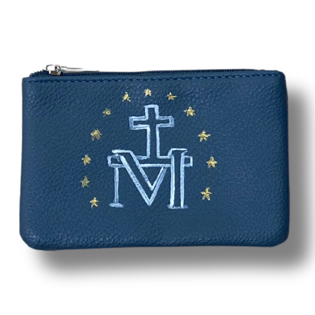Hand-Painted Jesus and Mary Pouch