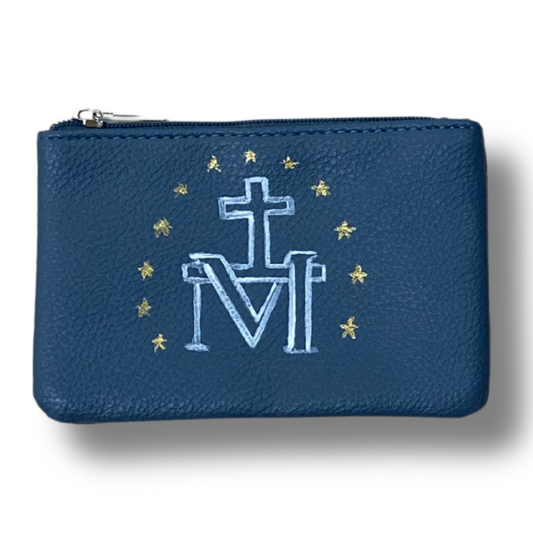 Hand-Painted Jesus and Mary Pouch