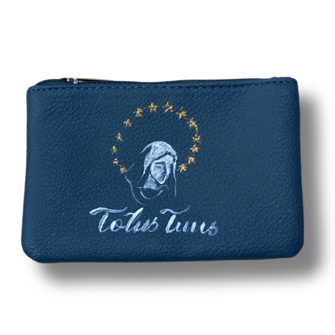 Hand-Painted Totus Tuus Pouch