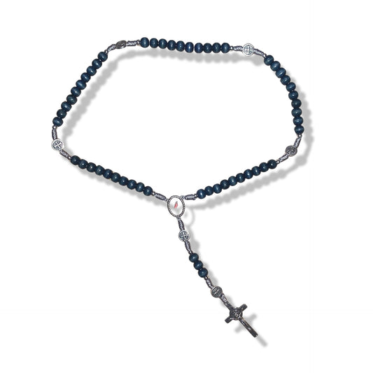Blue Bead with Blue String St. Benedict Rosary