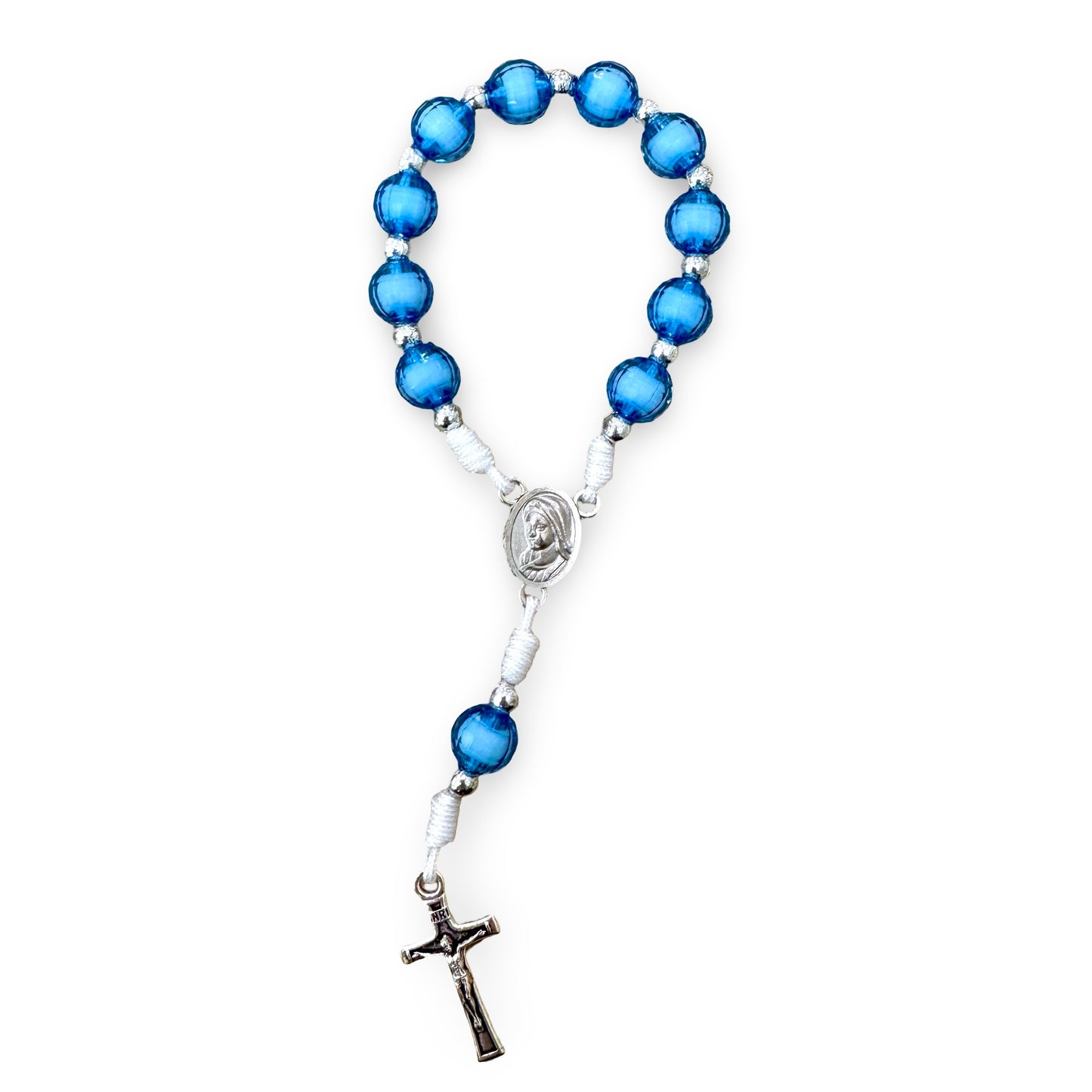Colorful Queen of Peace Faceted Decade Rosary