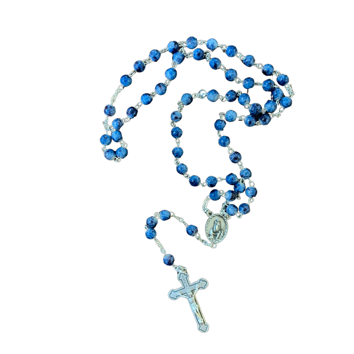 Blue Beaded Fatima Rosary