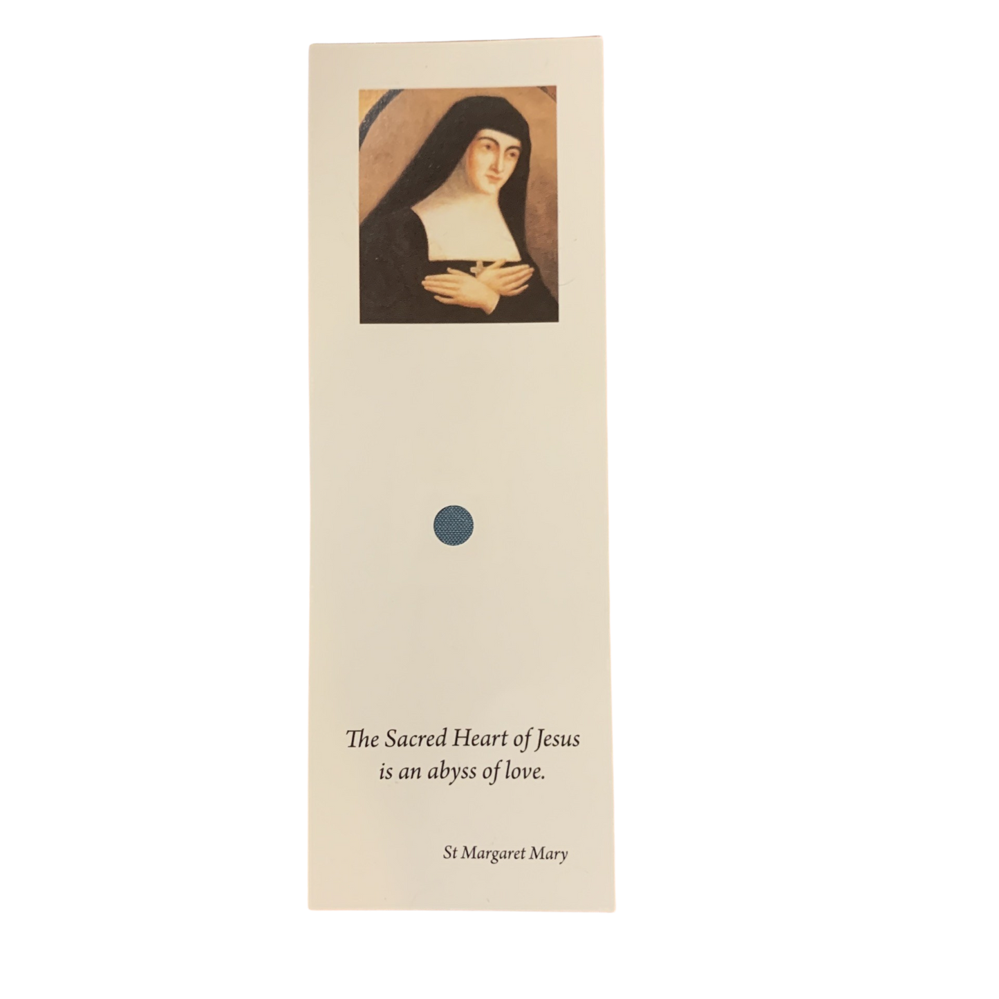 St. Margaret Mary Bookmark with Relic and Sacred Heart Medal