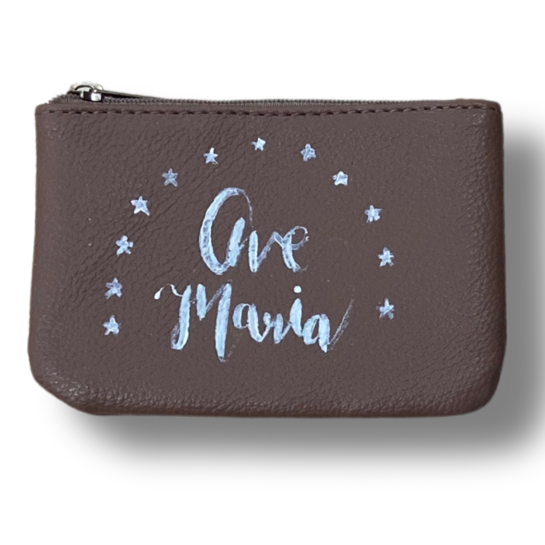 Hand-Painted “Ave Maria” Pouch