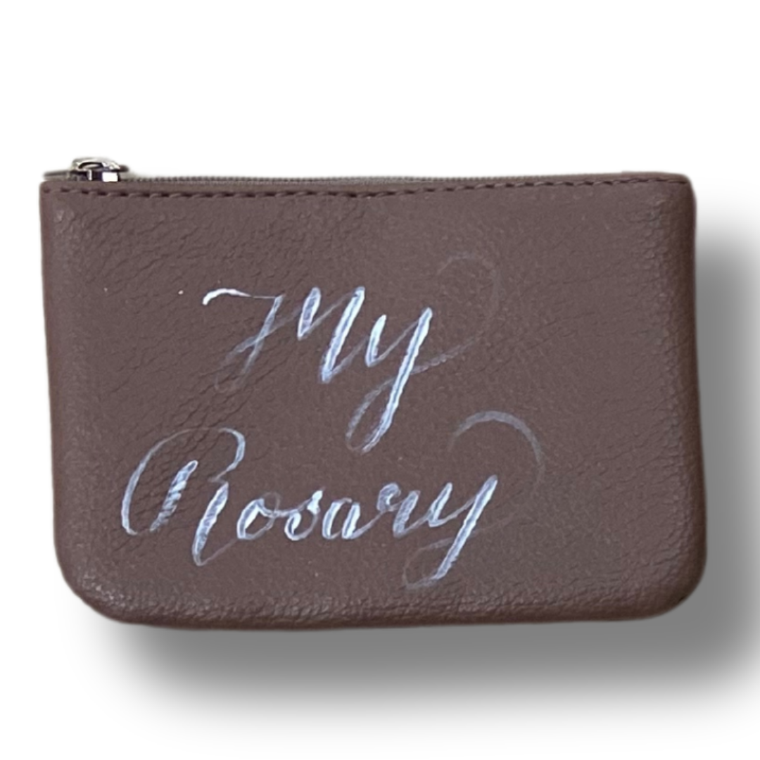 Hand-Painted “My Rosary” Pouch