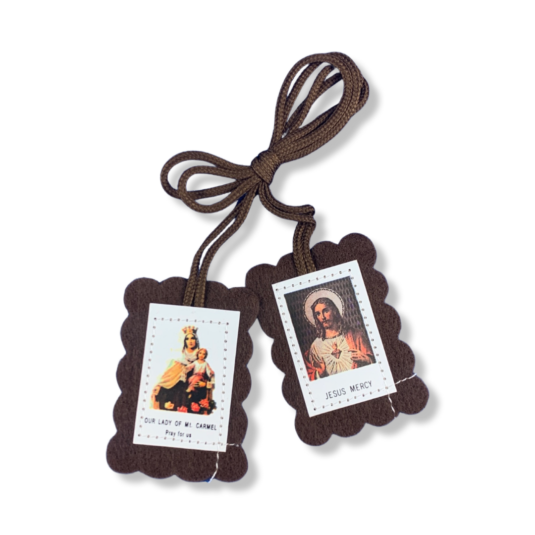 Brown Scapular with Pamphlet