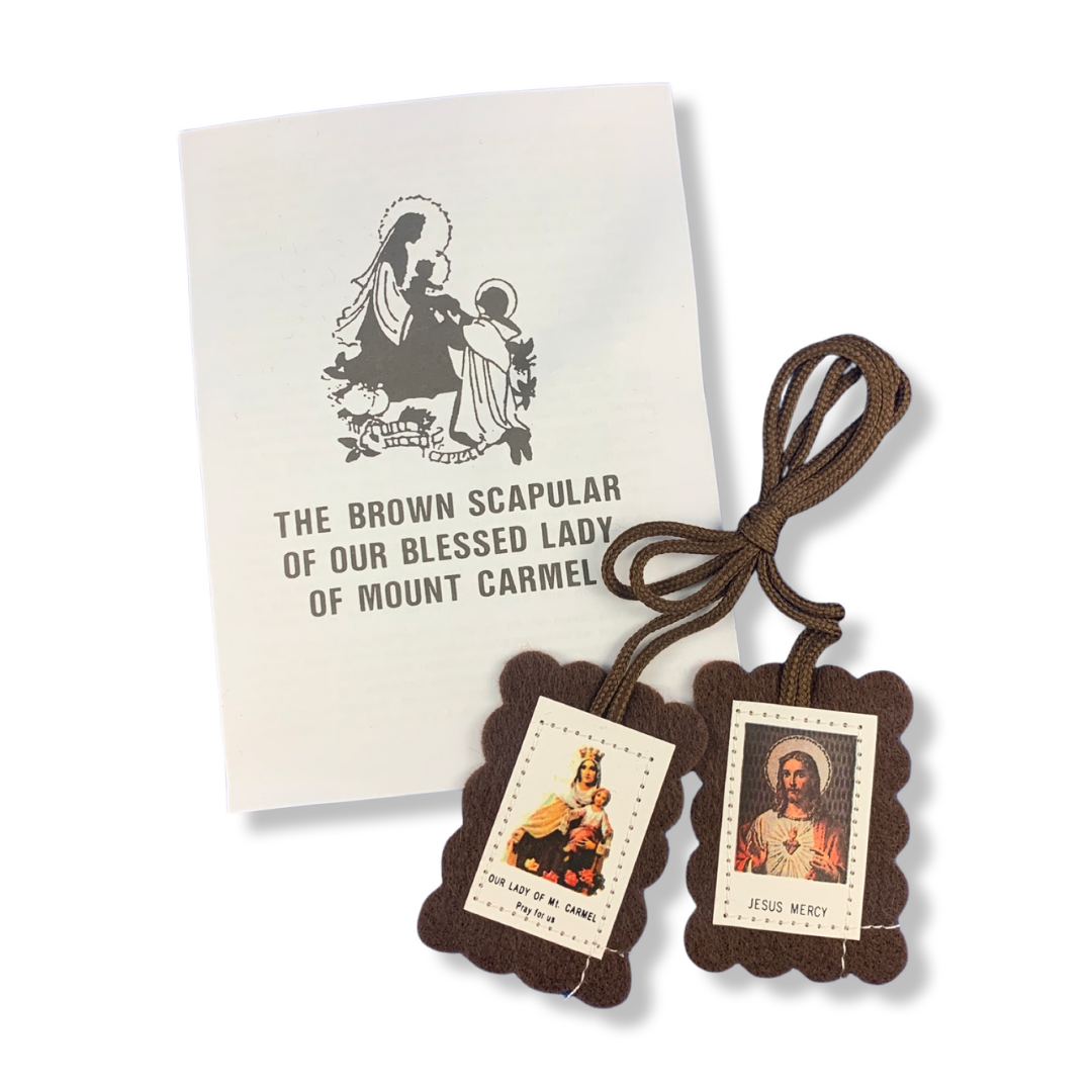 Brown Scapular with Pamphlet