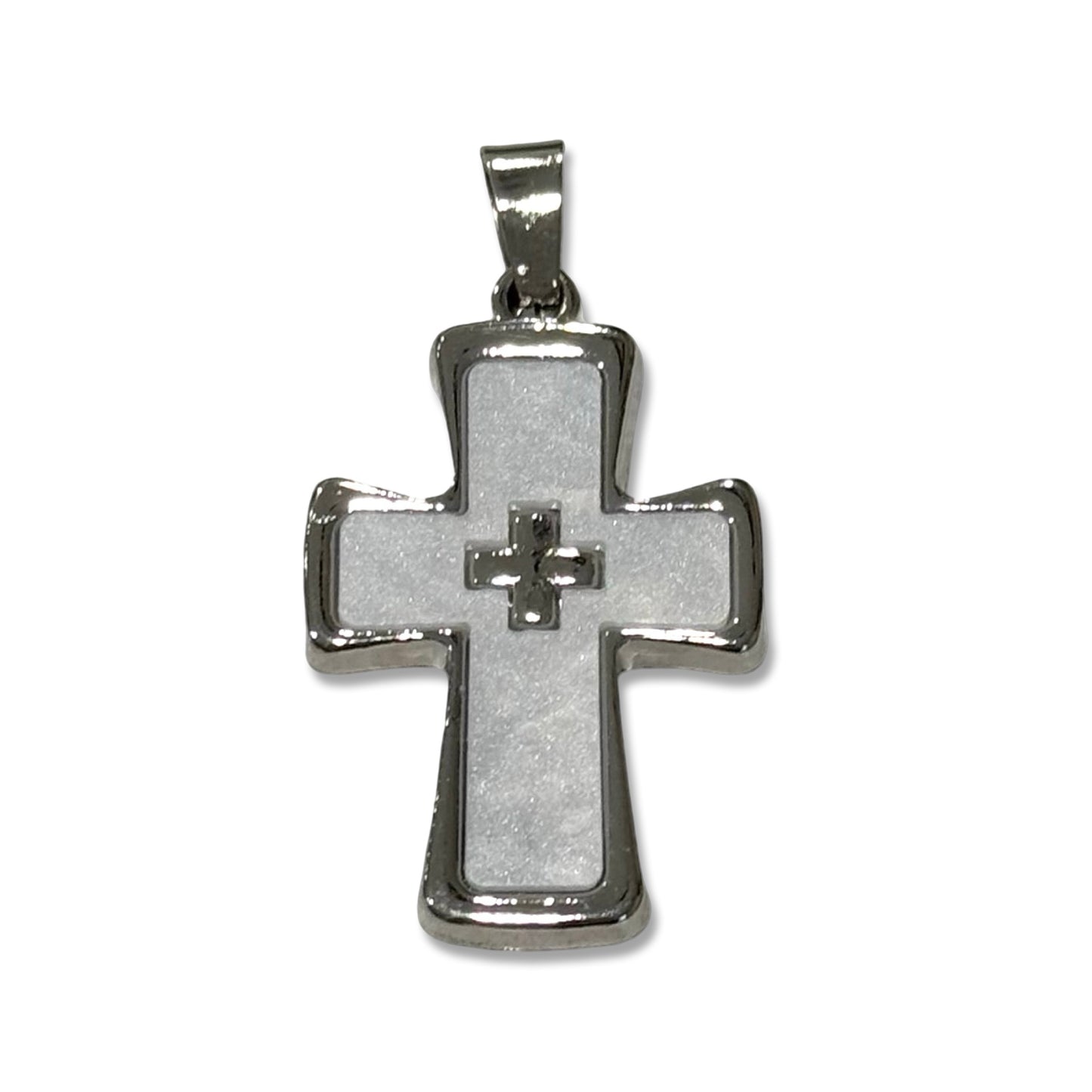 Silver and Mother of Pearl Cross Pendant