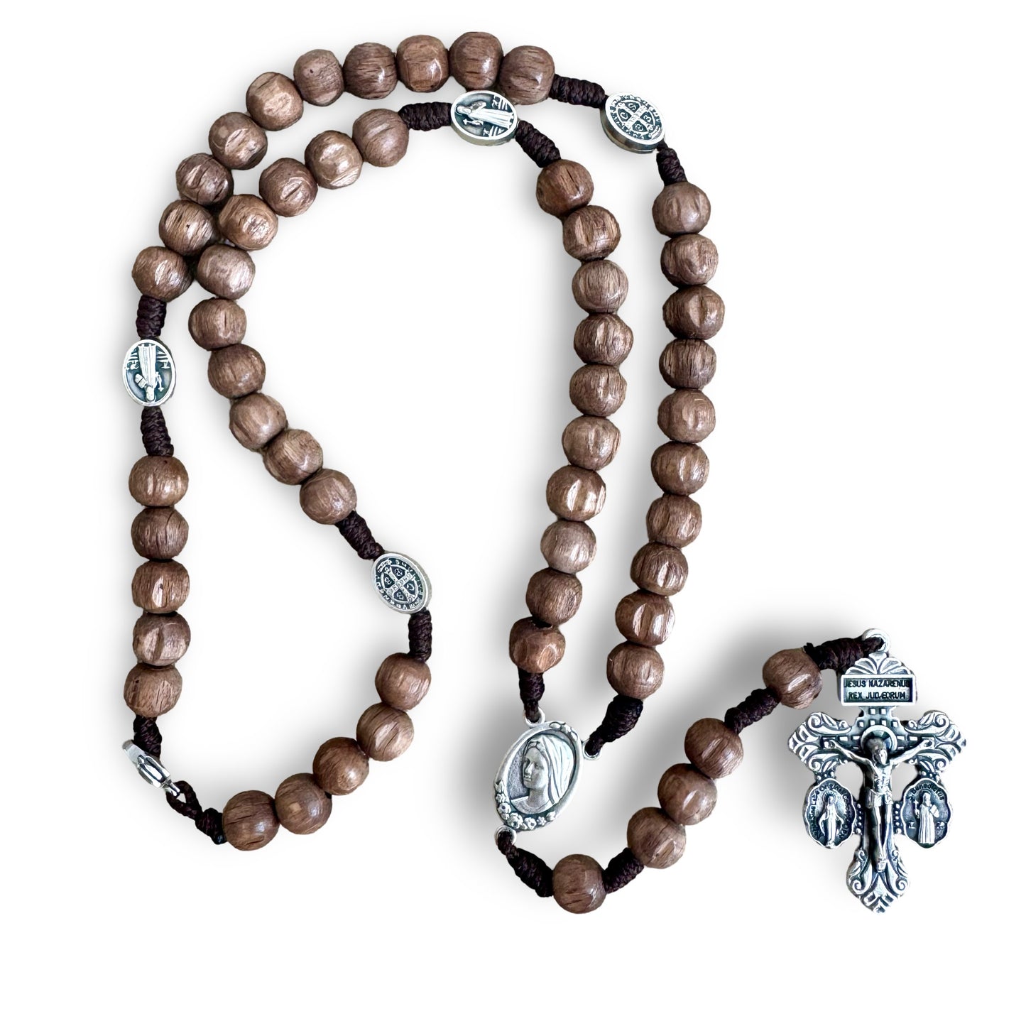 Wood St. Benedict Rosary with Pardon Crucifix