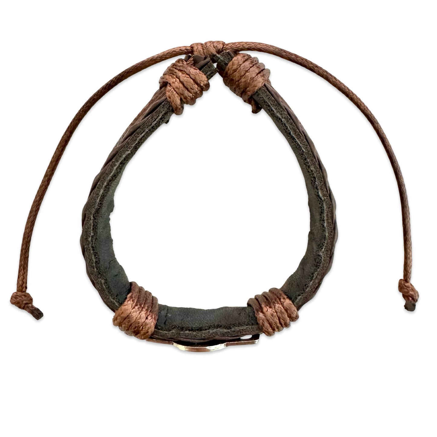 Adjustable Leather St. Benedict Bracelet