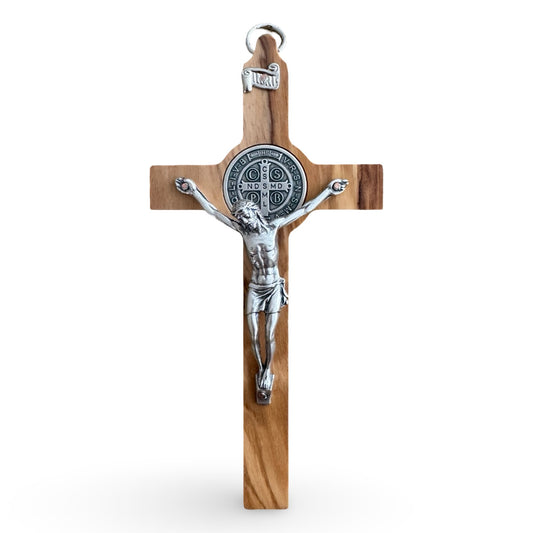 Light Wood St. Benedict Crucifix