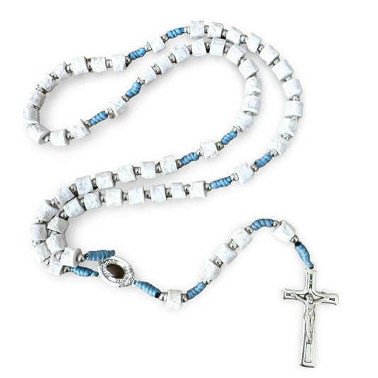 Queen of Peace Stone Rosary with Soil