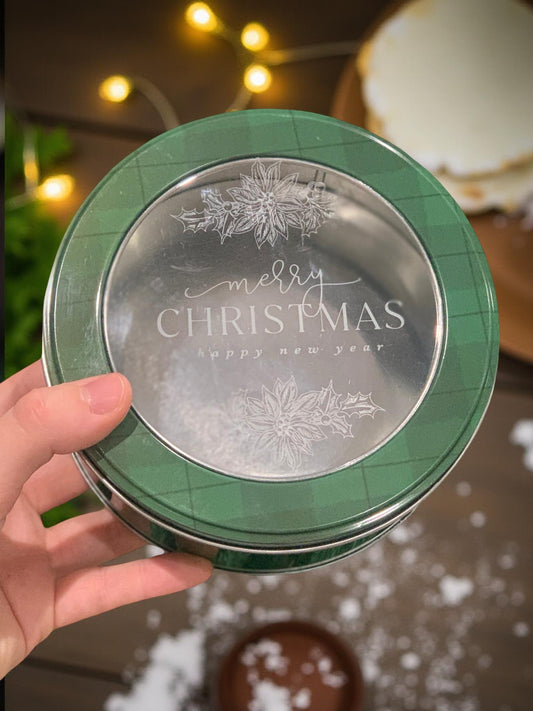 Christmas Breads - 6.1” Circular Green Merry Christmas Tin - SCTJM Nazareth Bakery