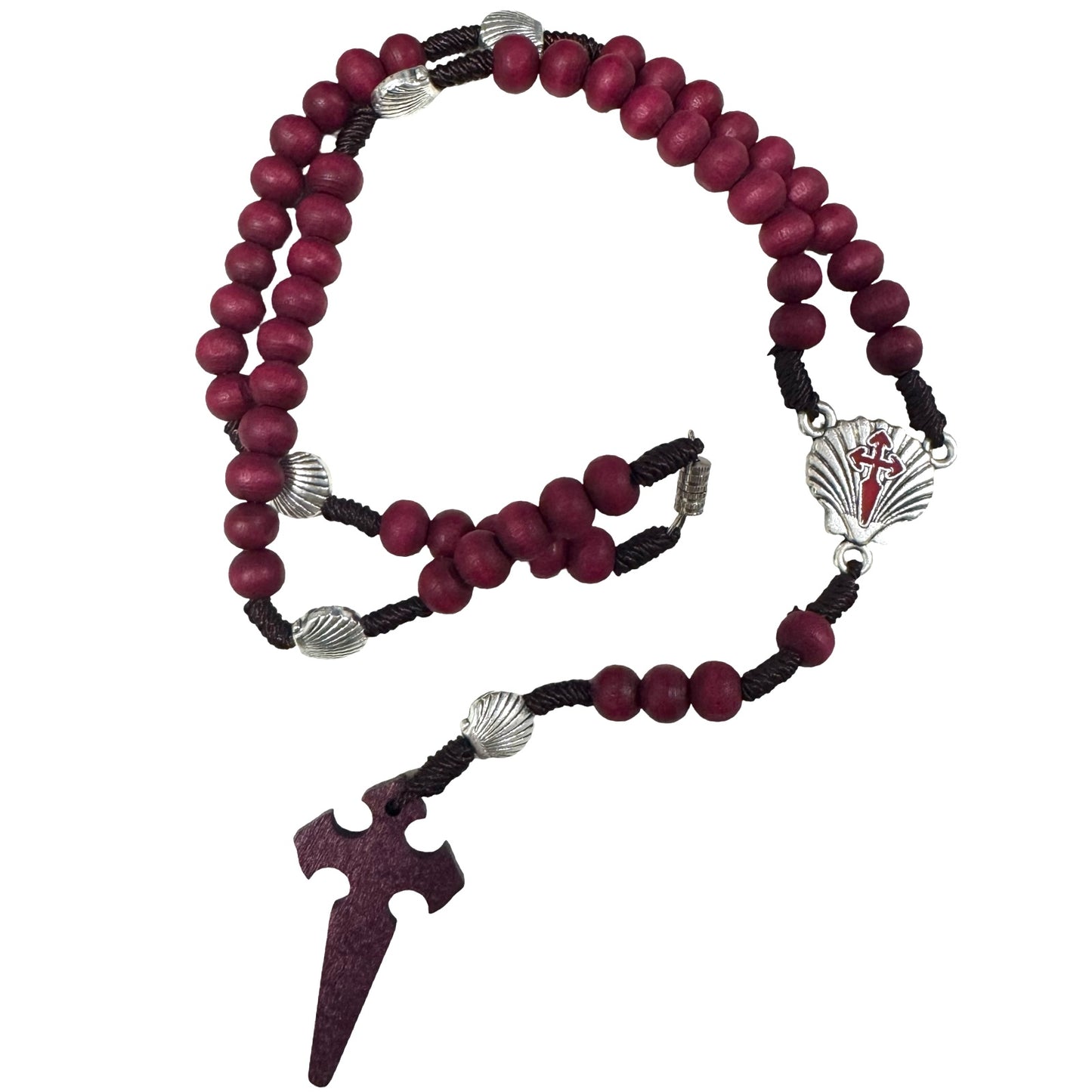 Wooden Rosary with Santiago Shell