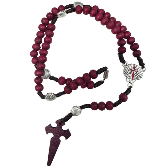 Wooden Rosary with Santiago Shell