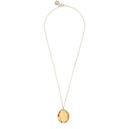 'PREGARE' MIRACULOUS VIRGIN NECKLACE -CARNELIAN-