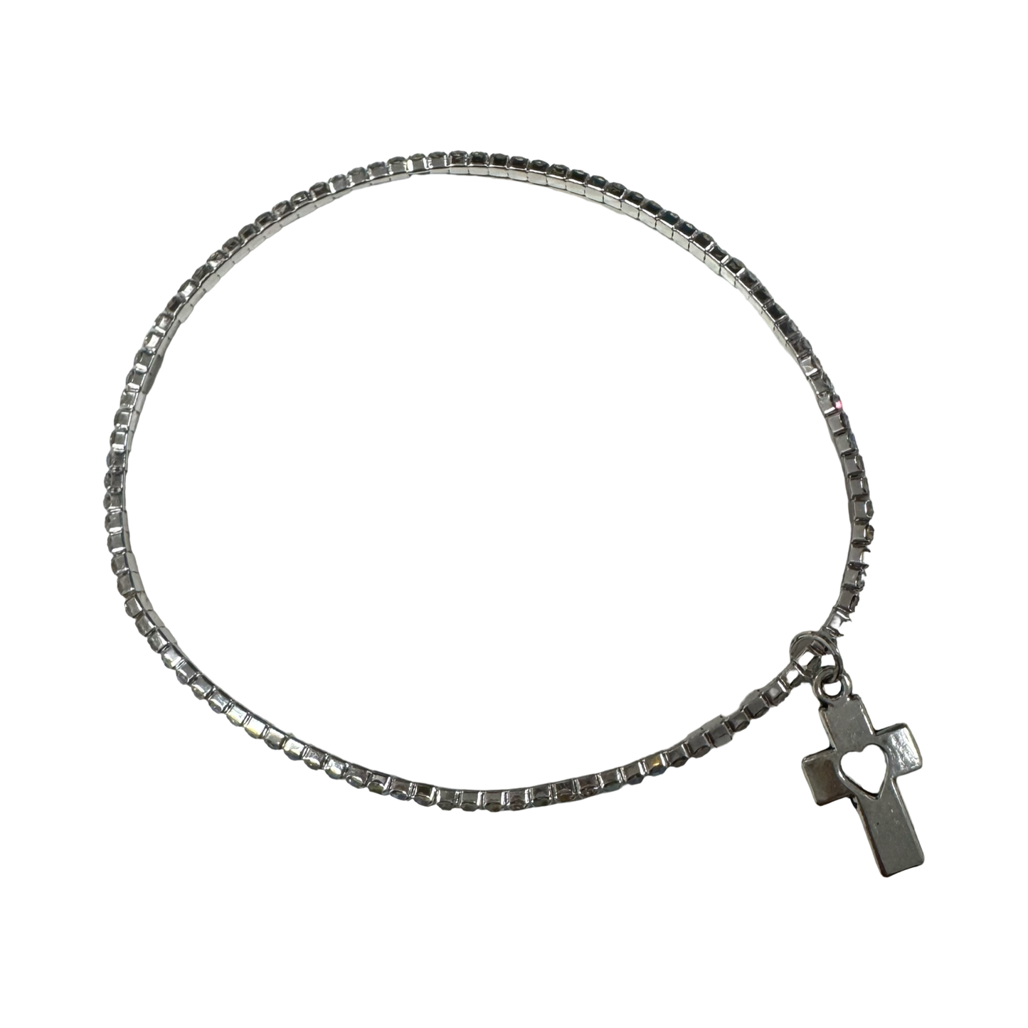 Extra-Large Stretchy Rhinestone Bracelet with Assorted Pendants