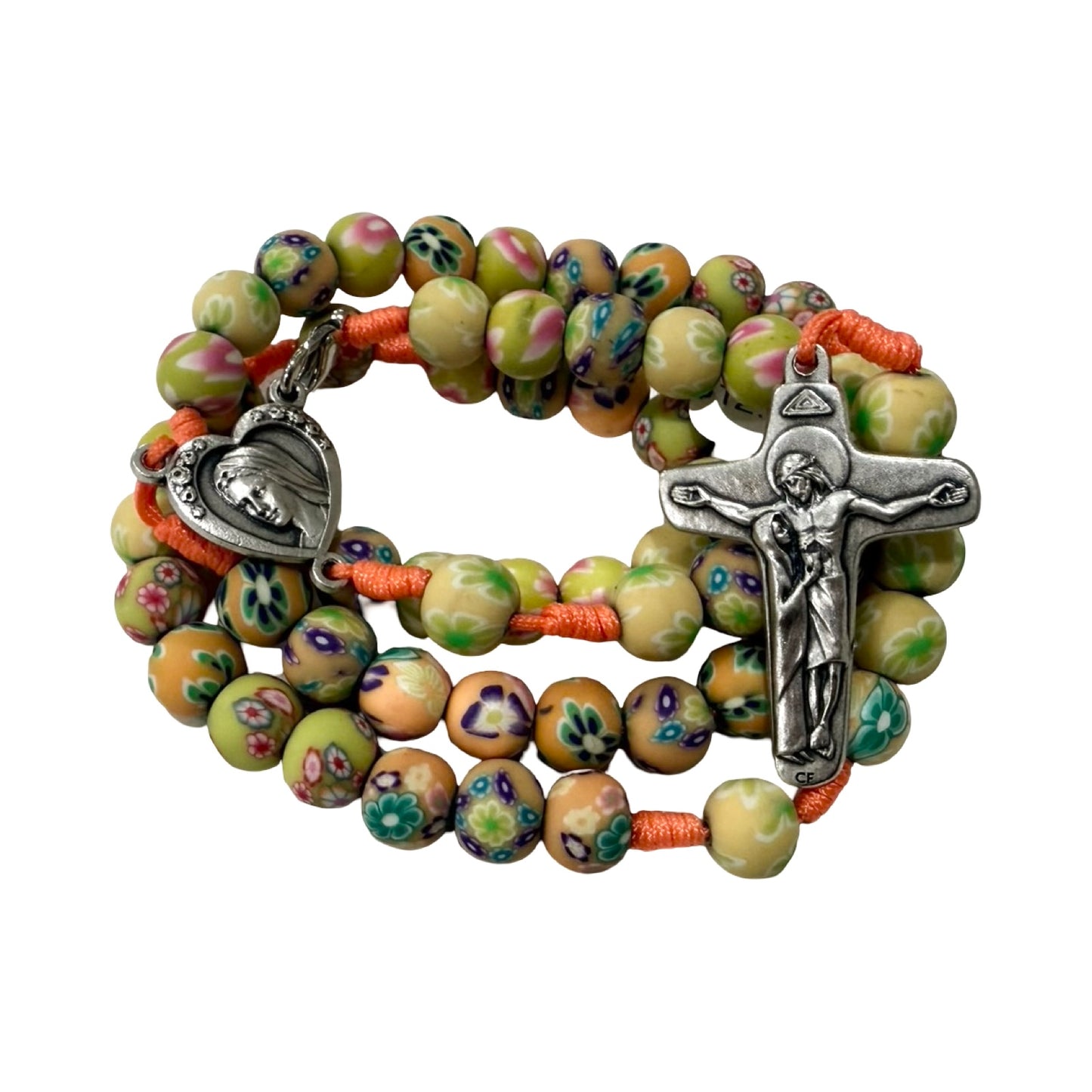 Queen of Peace FIMO Rosary of Assorted Colors Medjugorje