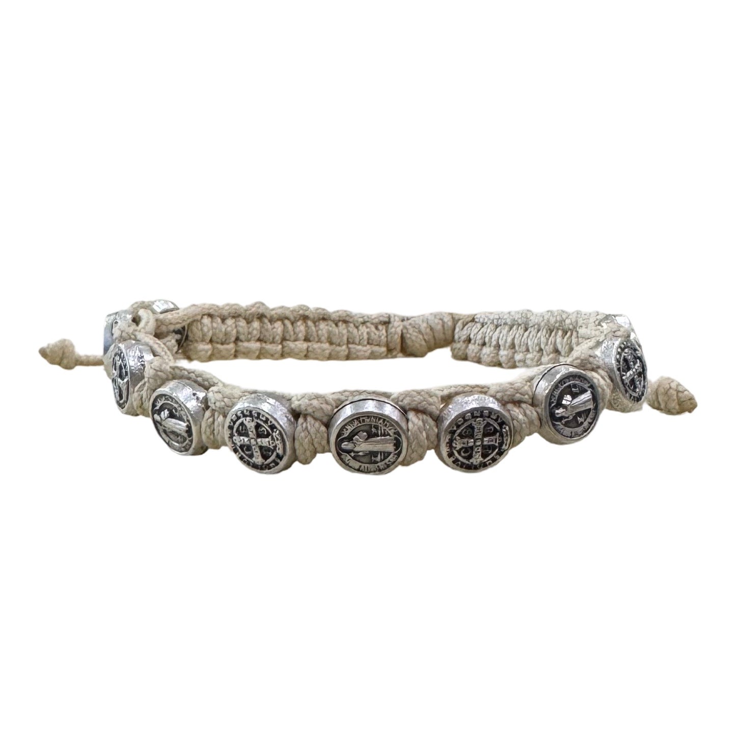 St. Benedict Cord Decade Rosary Bracelet with Small Medals