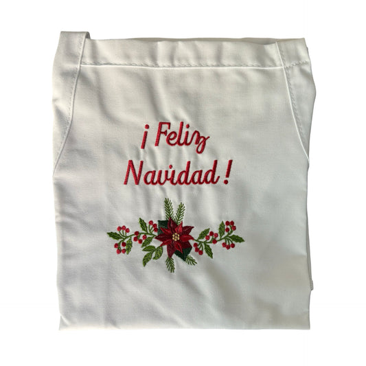 “Feliz Navidad” Delantal Bordado por SCTJM