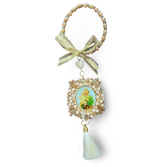 Rose Scented Our Lady of Guadalupe & St. Joseph Door Hanger