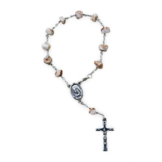 Apparition Hill Stone Decade Rosary with Chain and Soil