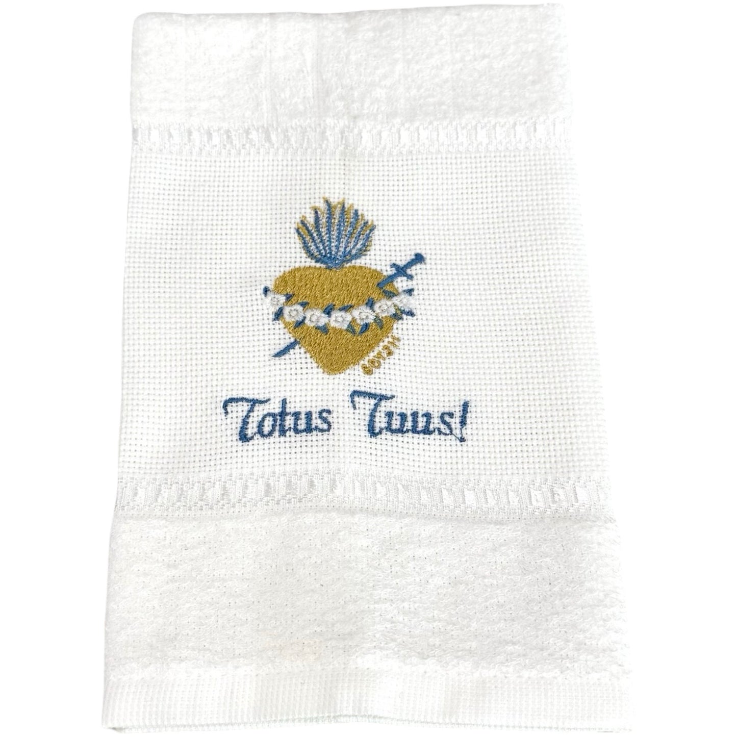 Embroidered "Totus Tuus" Hand Towel by SCTJM