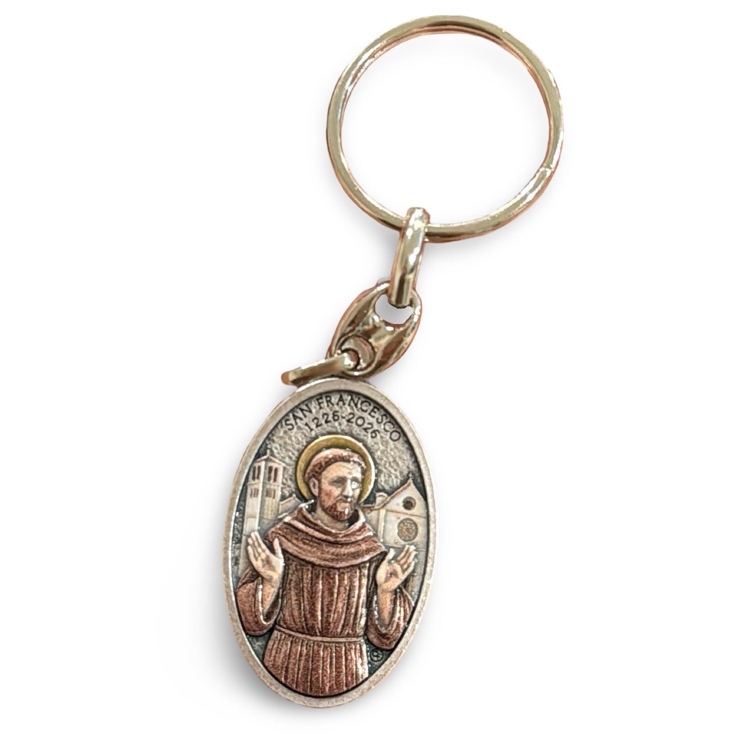 Painted St. Francis of Assisi Keychain
