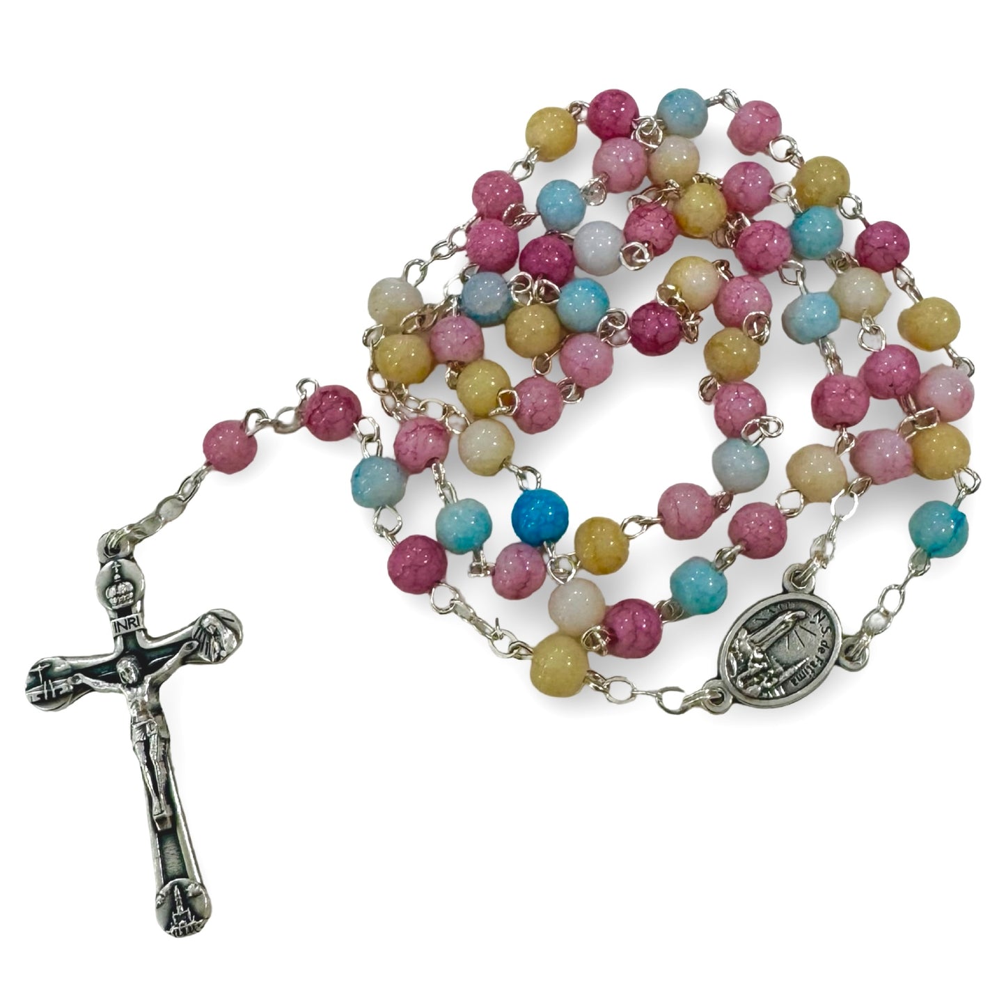 Multicolored Pastel Fatima Rosary