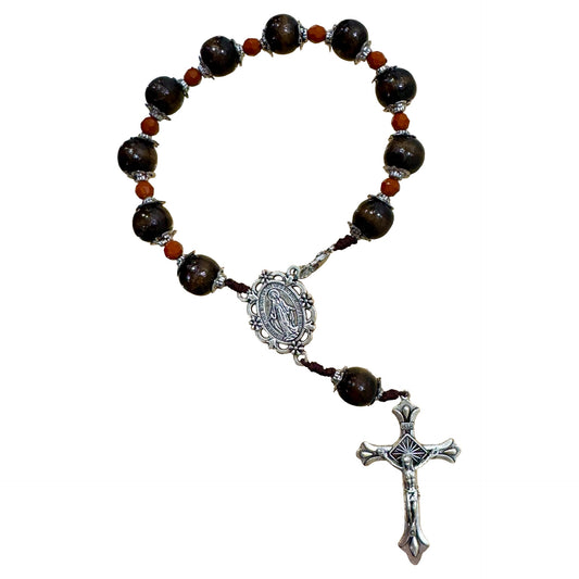Large Decade Rosary with Clip and Miraculous Medal