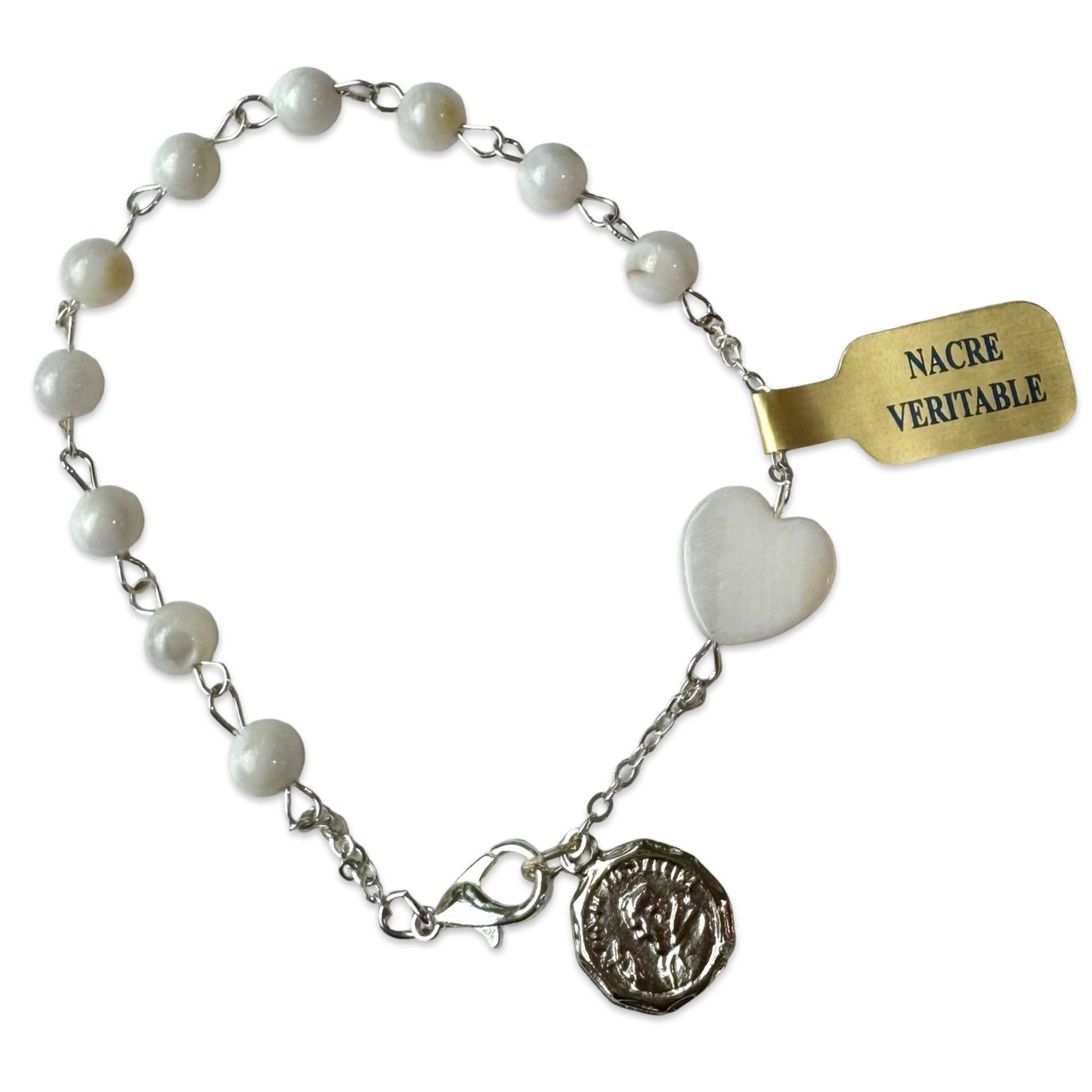 Padre Pio - Mother of Pearl Decade Bracelet