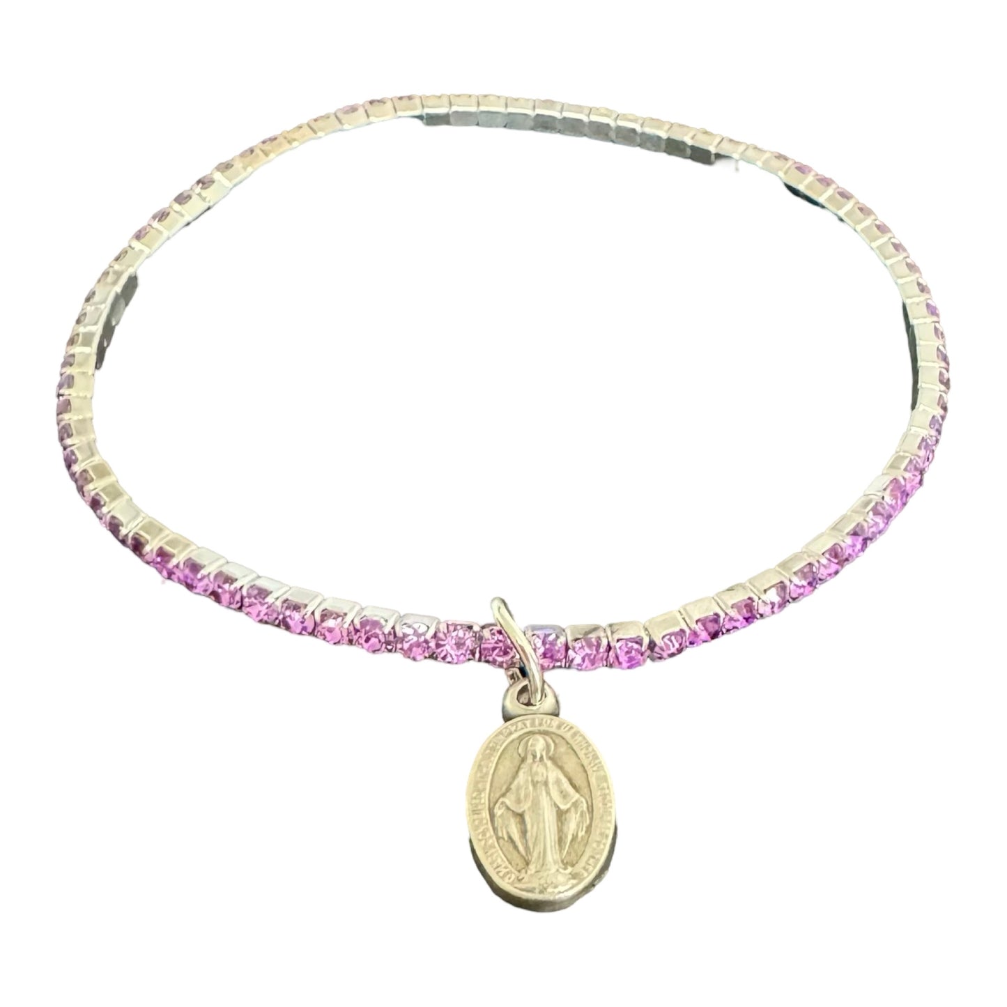 Miraculous Medal Rhinestone Bracelet