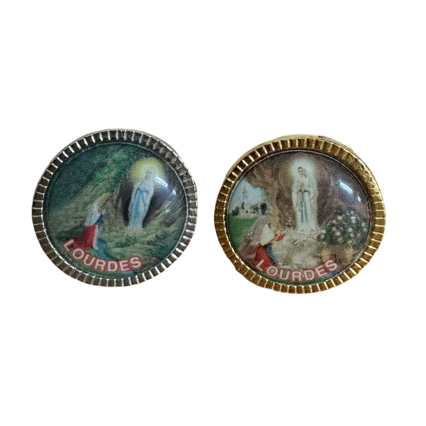 Round Lourdes Pin