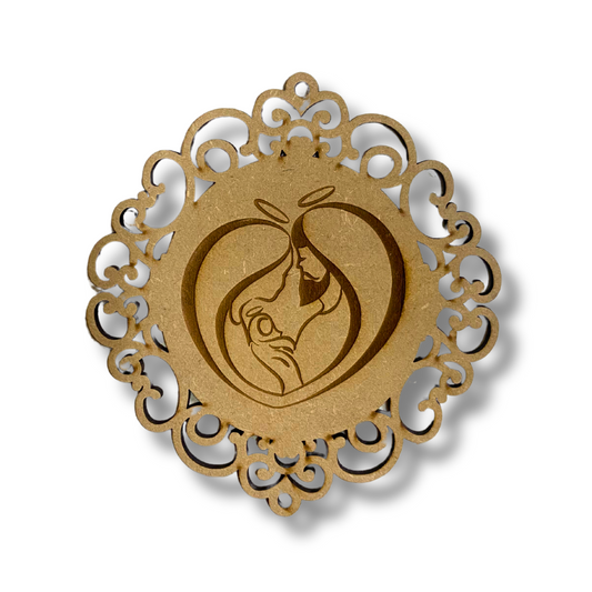 Carved Wooden Holy Family Decor