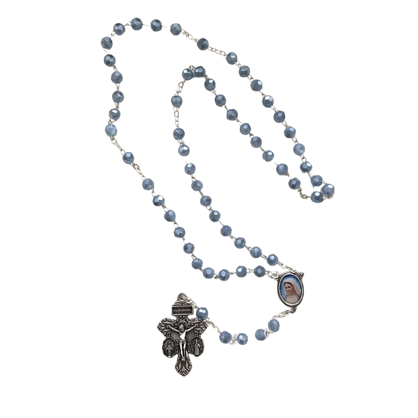 Colored Crystal Queen of Peace Rosary