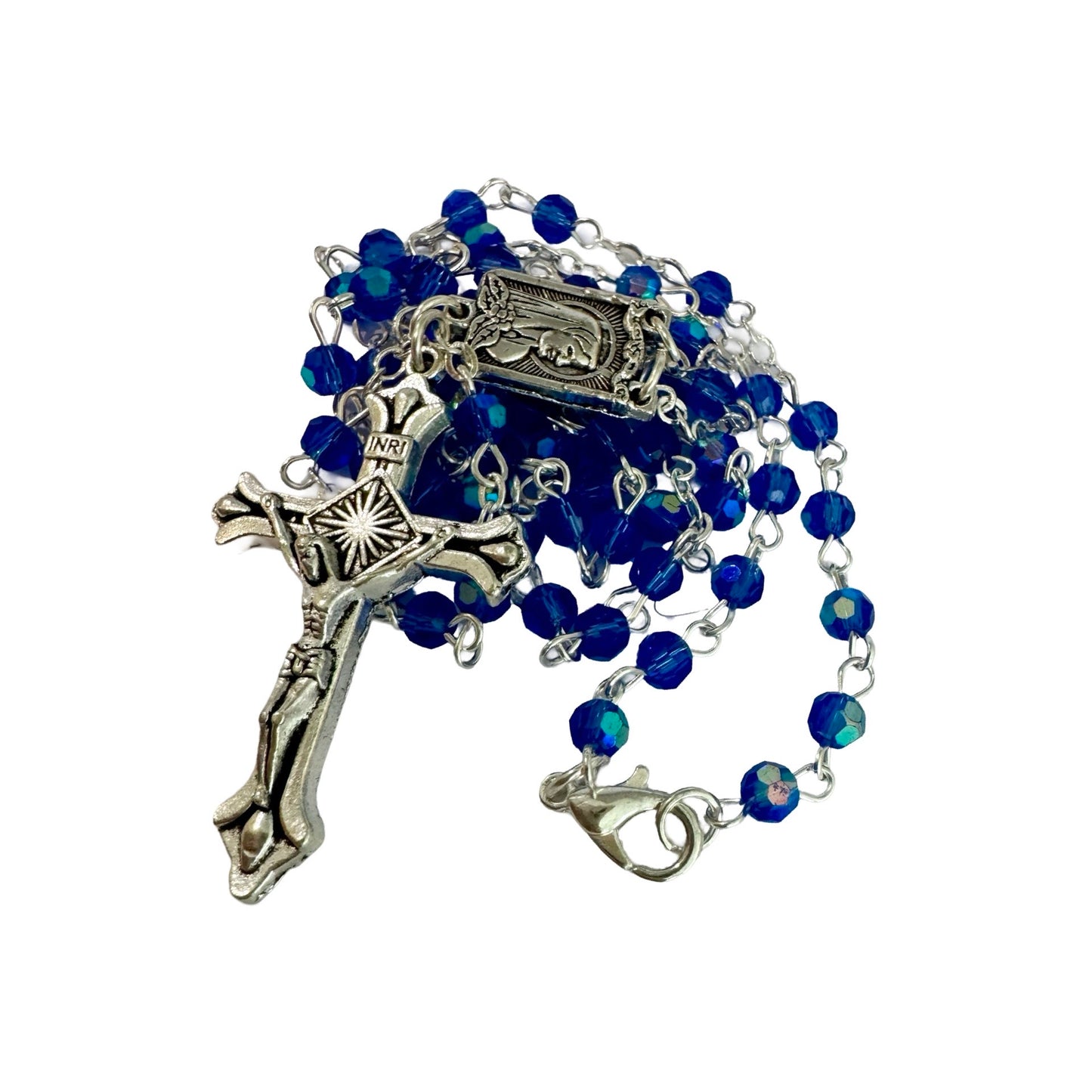 Crystal Lourdes Rosary With Clasp of Assorted Colors