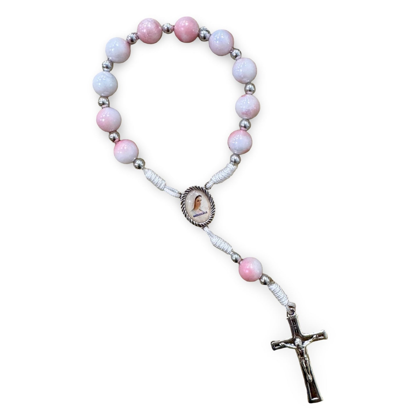 Large Marble Queen of Peace Decade Rosary