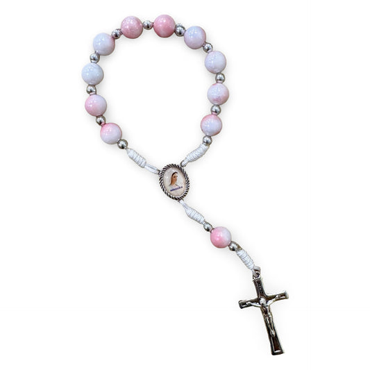 Large Marble Queen of Peace Decade Rosary