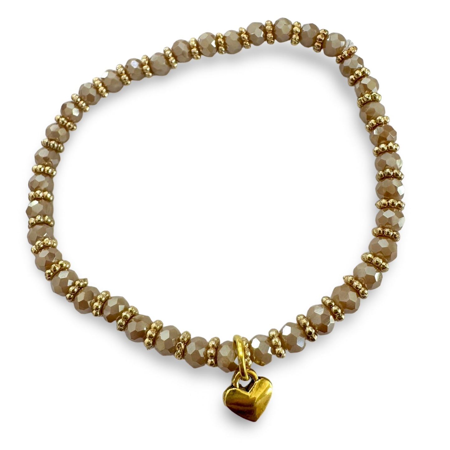 Crystal Heart Pendant Bracelet