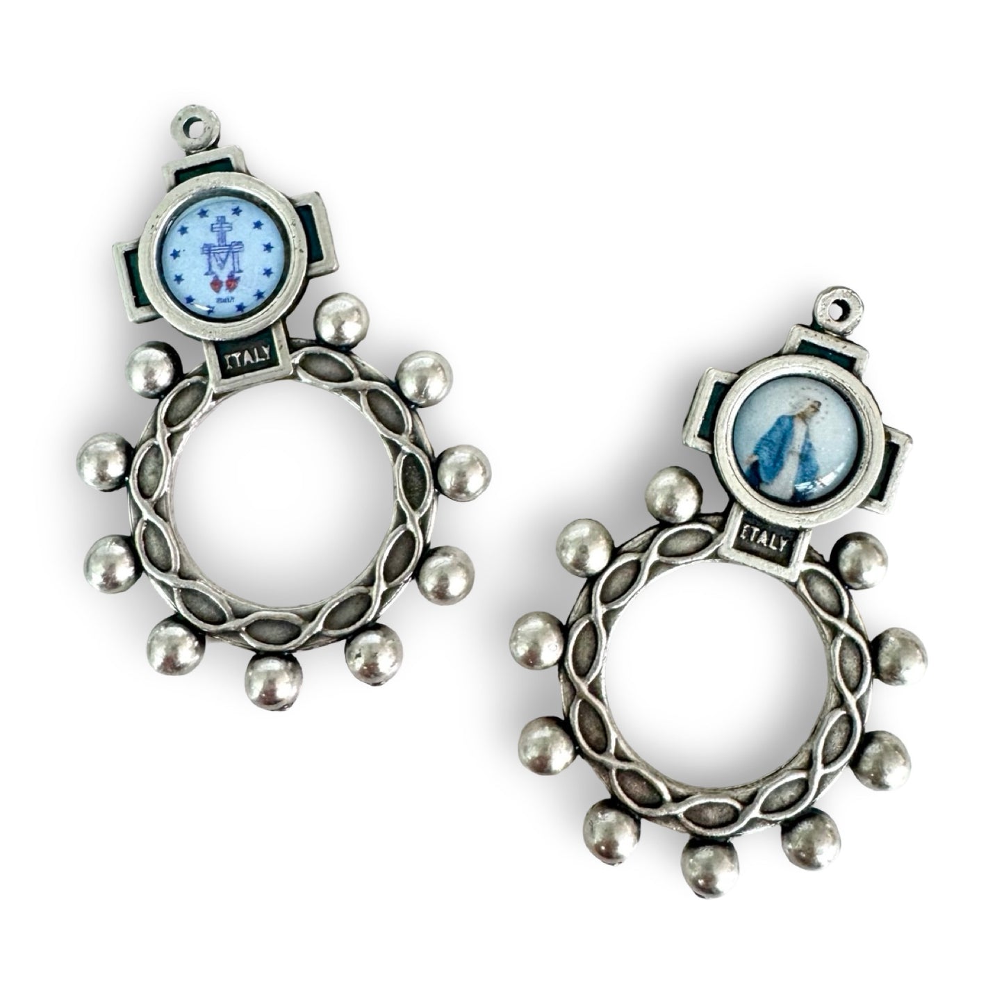 Miraculous Medal Rosary Ring with Holy Card