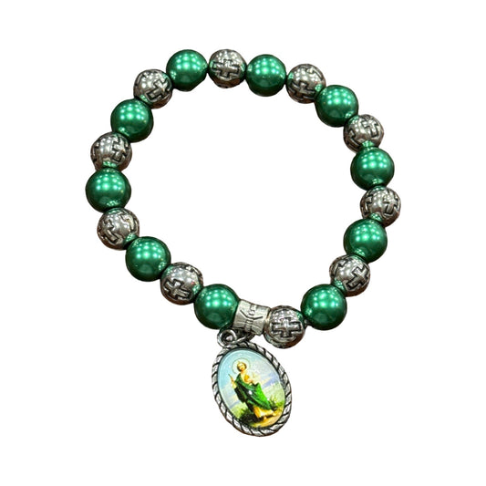 St. Jude Round Cross Bead Bracelet