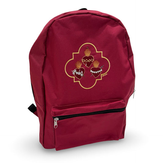 Embroidered Three Hearts Backpack by SCTJM