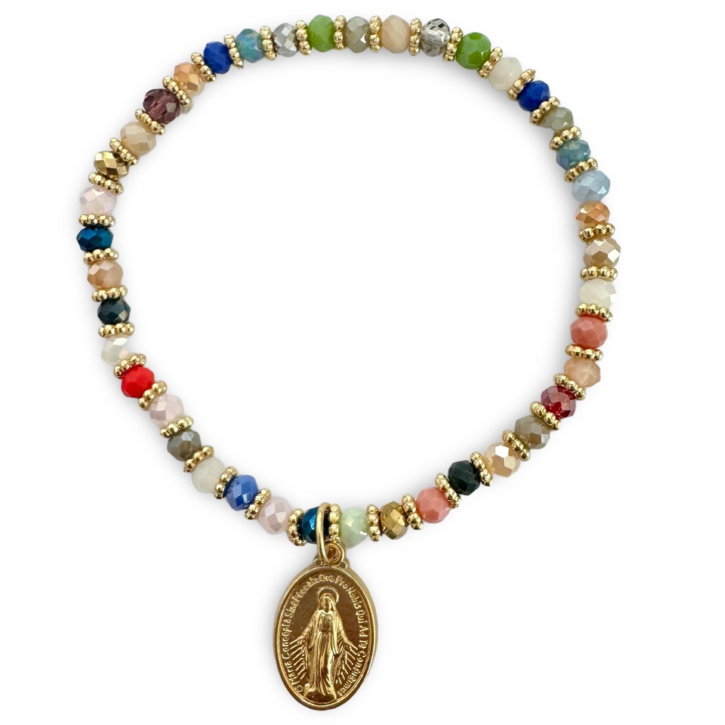 Crystal Miraculous Medal Bracelet