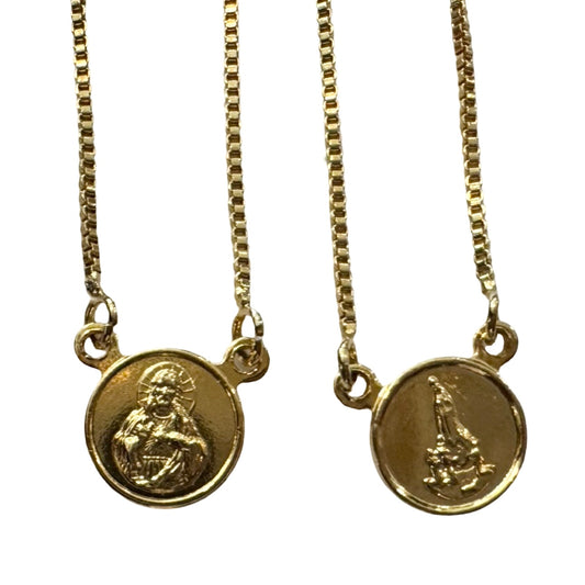 Round Gold Fatima Scapular