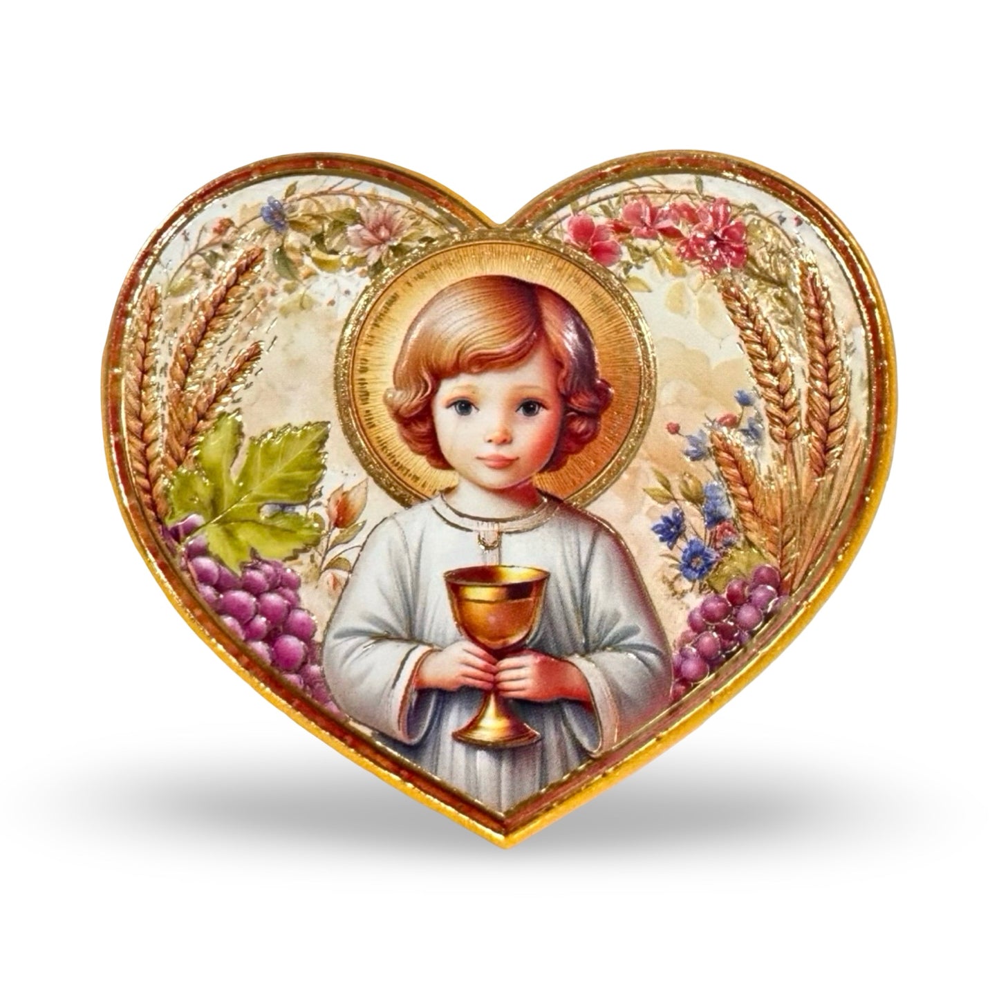 Child Jesus with Chalice, Heart-Shaped Magnet