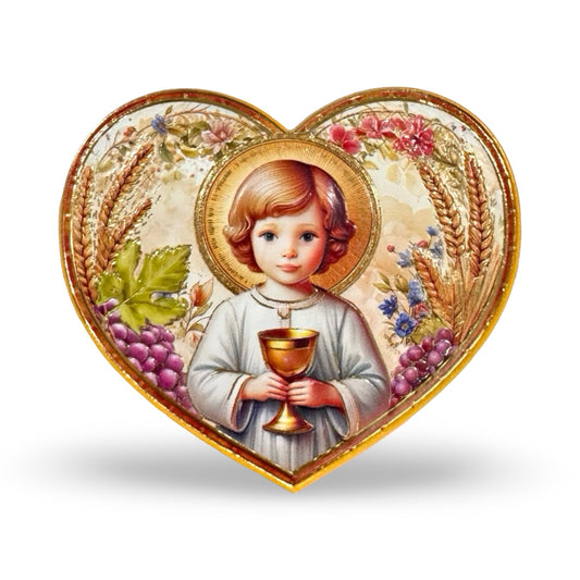 Child Jesus with Chalice, Heart-Shaped Magnet